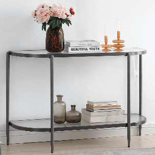 mid century modern console and hall table  from seek and ramble