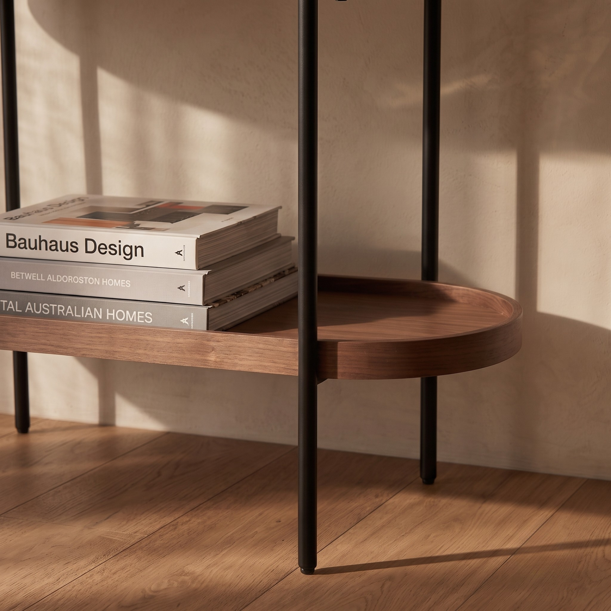 Seek & Ramble Shelving Cleo 3 Tier 90cm x 98cm Bookshelf Walnut & Black