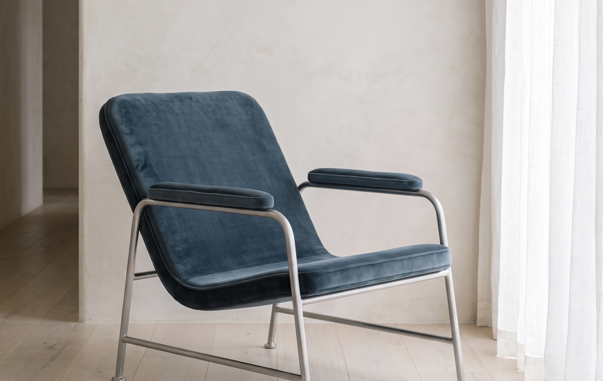 Seek & Ramble Accent Chair Milo Lounge Chair Brushed Steel Slate