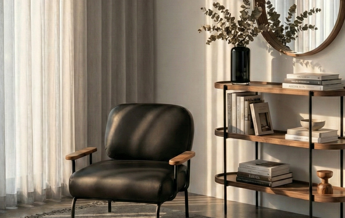 Seek & Ramble Accent Chair Mattia Armchair Leather Black
