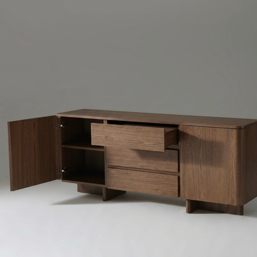 Seek & Ramble Cabinets Kiama 1.8m 2 Door 3 Drawer Buffet Walnut