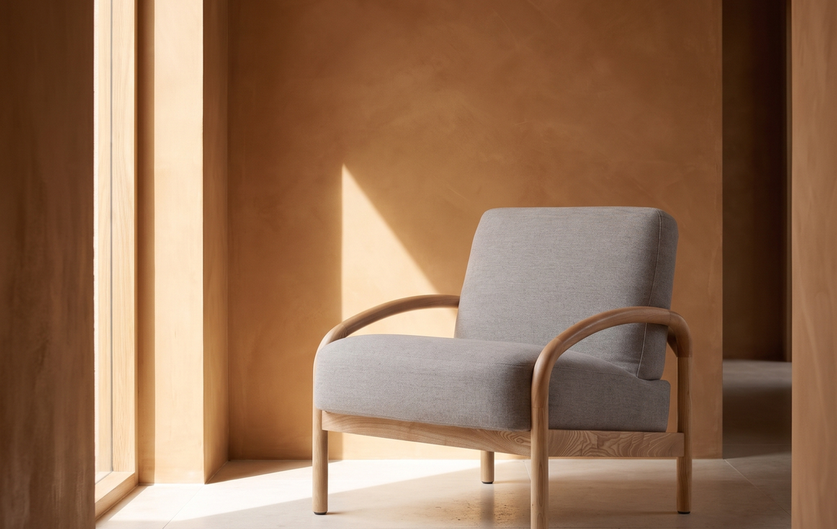 Seek & Ramble Accent Chair Luna Upholstered Armchair Oatmeal Stone