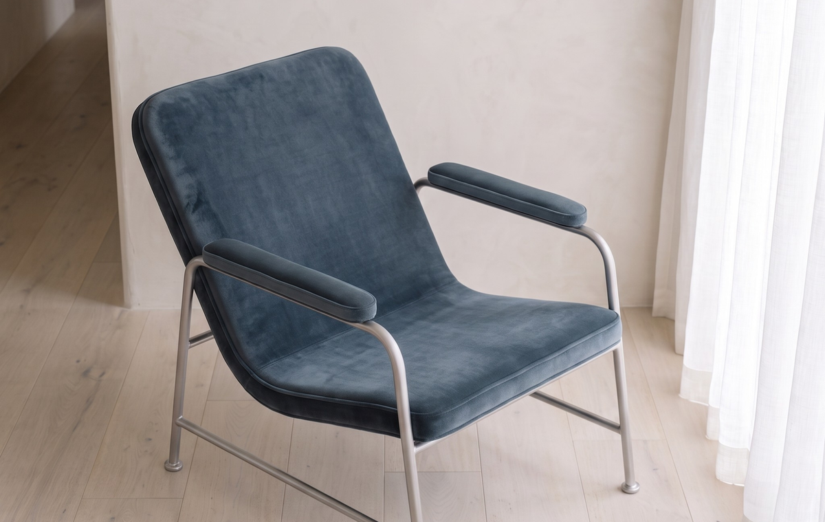 Seek & Ramble Accent Chair Milo Lounge Chair Brushed Steel Slate