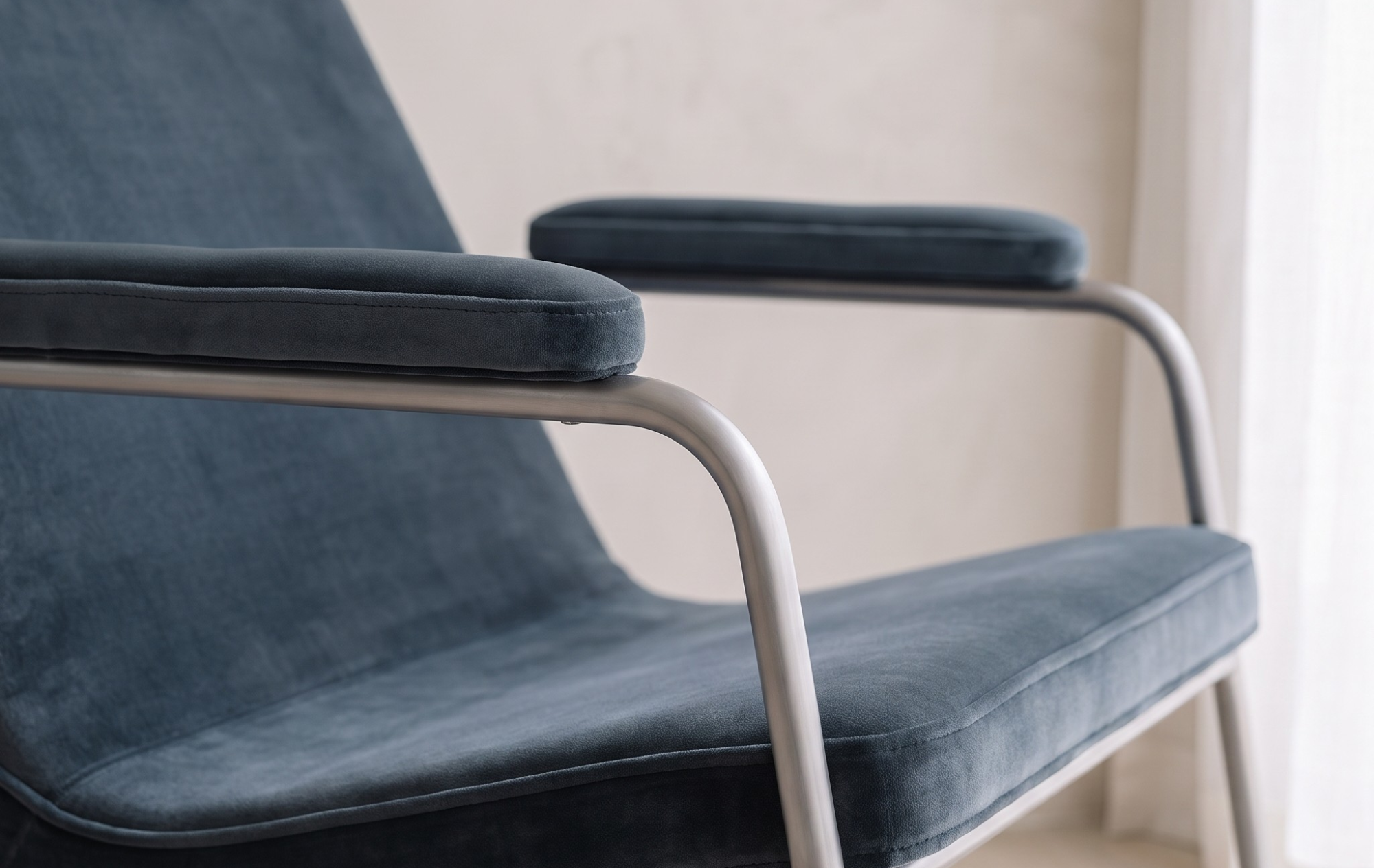 Seek & Ramble Accent Chair Milo Lounge Chair Brushed Steel Slate