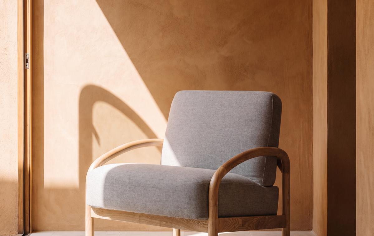 Seek & Ramble Accent Chair Luna Upholstered Armchair Oatmeal Stone