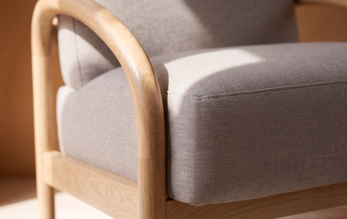 Seek & Ramble Accent Chair Luna Upholstered Armchair Oatmeal Stone