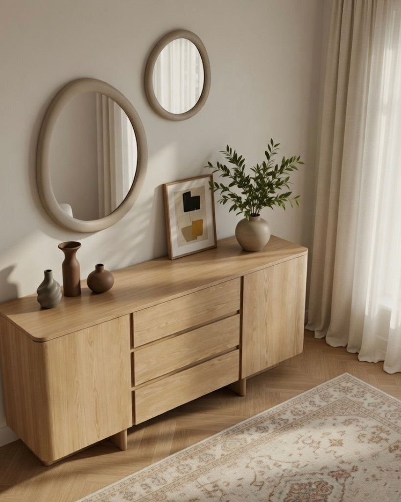 Seek & Ramble Cabinets Kiama 1.8m 2 Door 3 Drawer Buffet Natural Ash