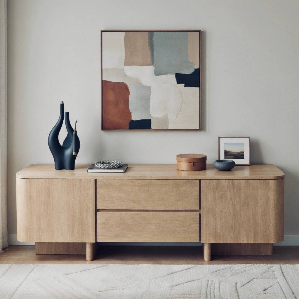 Seek & Ramble Cabinets Kiama 1.8m 2 Door Entertainment Lowline Natural Ash