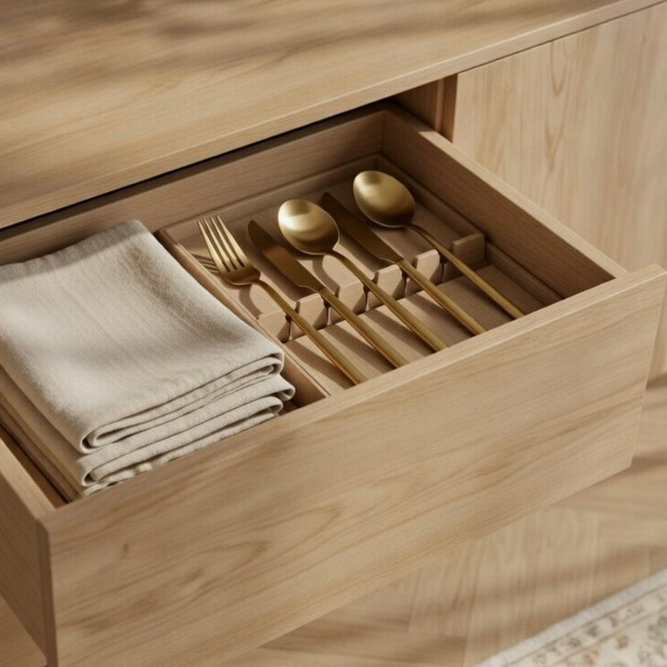 Seek & Ramble Cabinets Kiama 1.8m 2 Door 3 Drawer Buffet Natural Ash