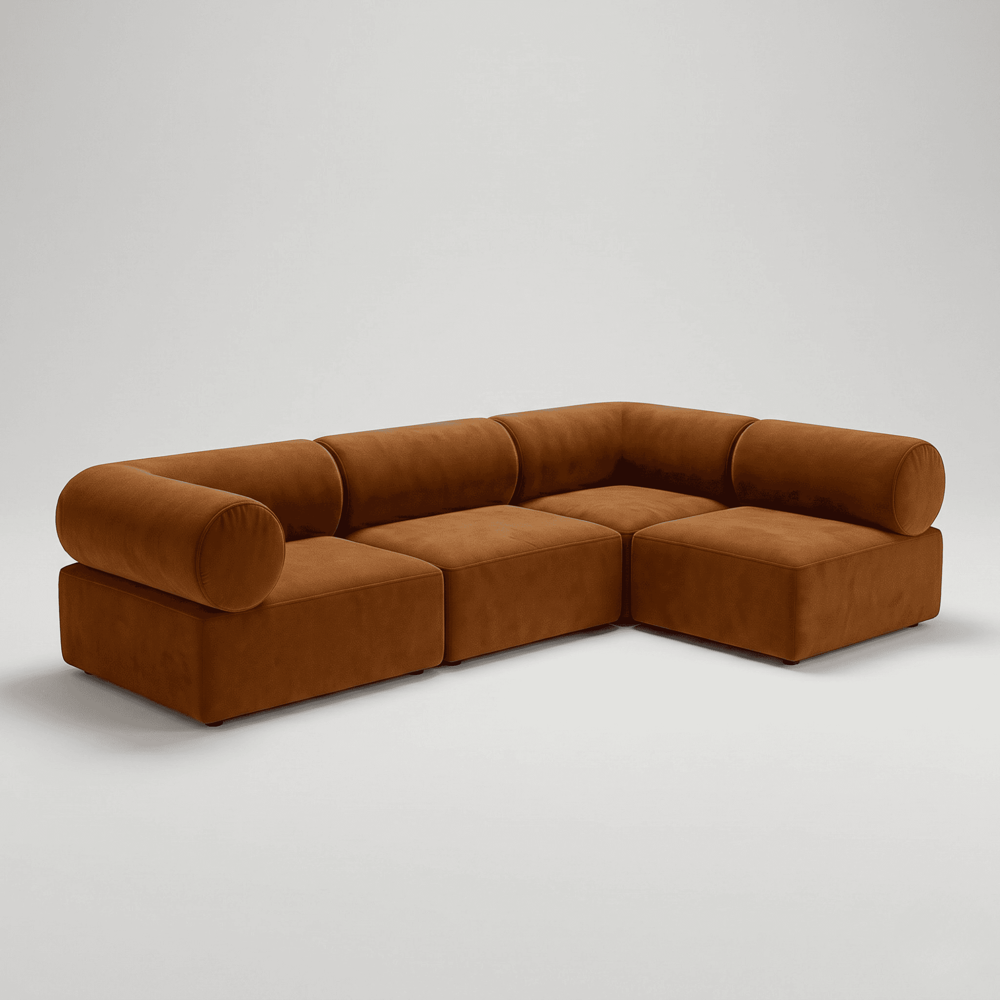 Seek & Ramble Sofa Masso Modular L-Shape Sofa — Velvet Amber