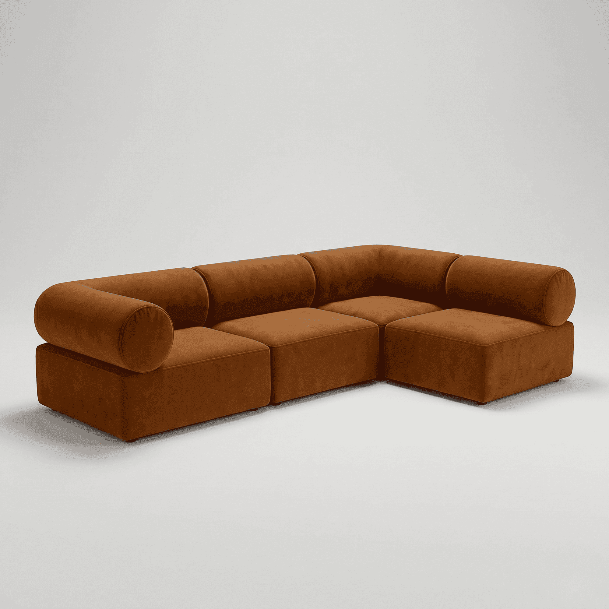 Seek & Ramble Sofa Masso Modular L-Shape Sofa — Velvet Amber