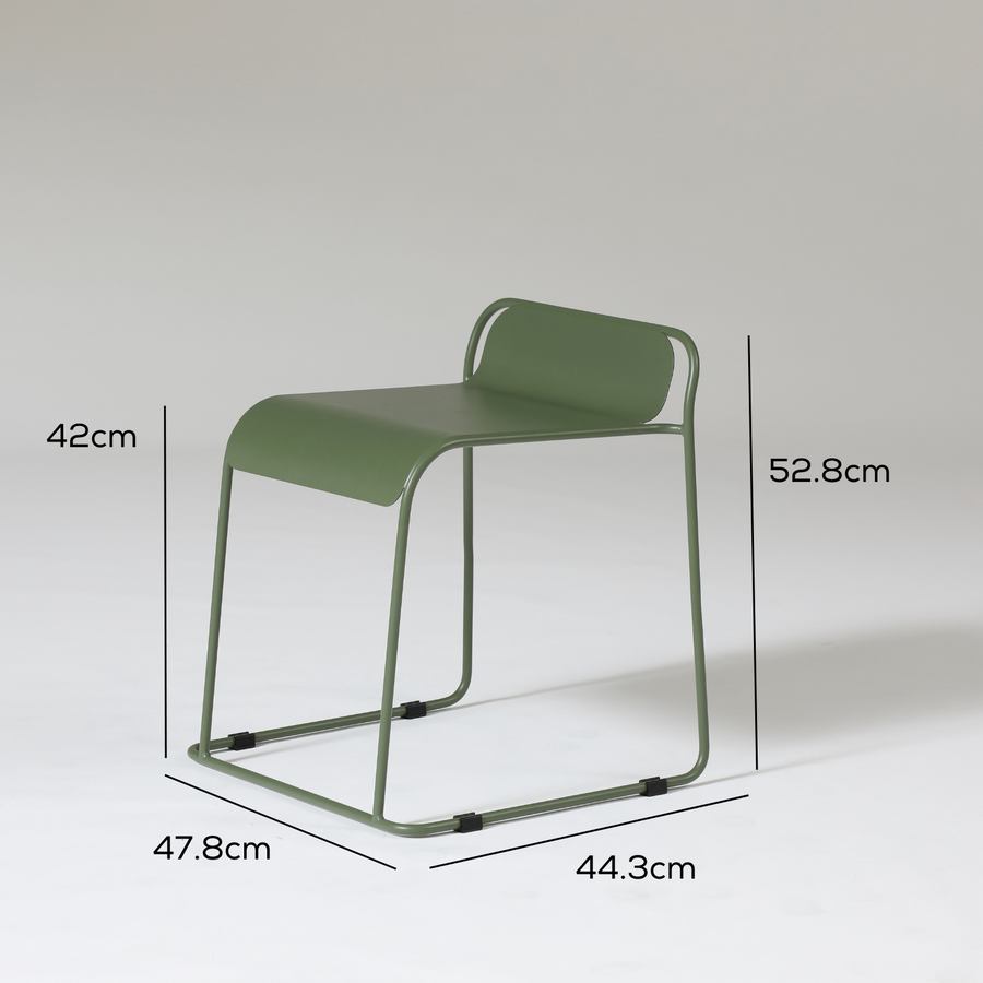 Parco Outdoor Stool Olive Set of 2 measurements