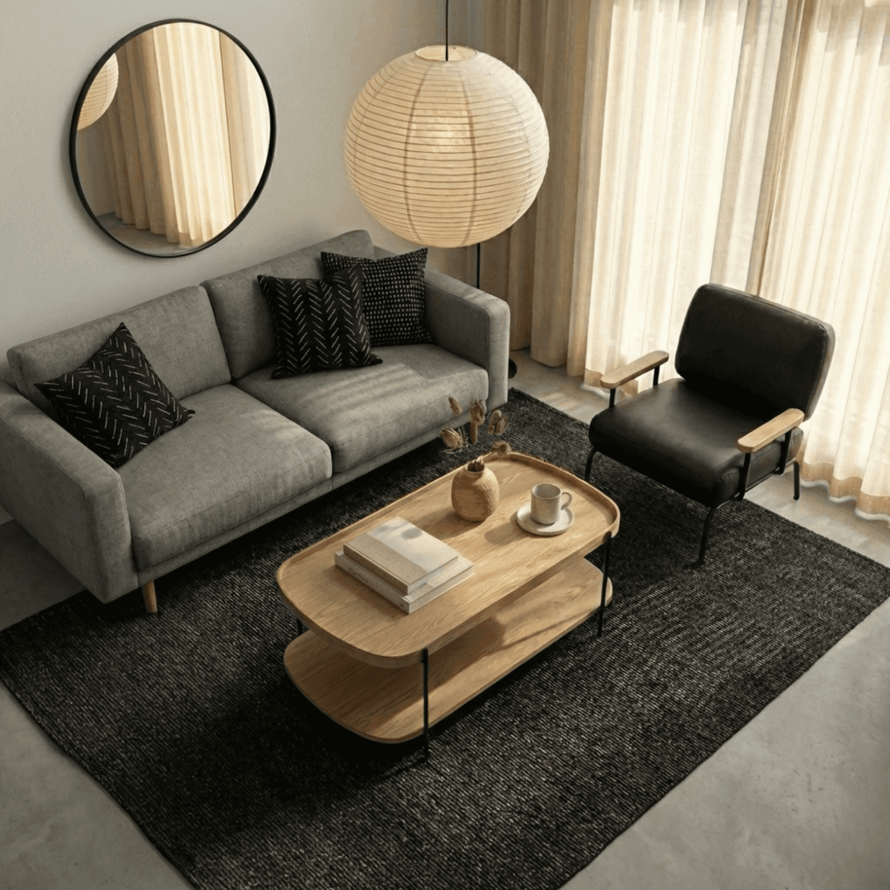 Seek & Ramble Coffee Tables Cleo 120cm Rectangle Coffee Table Natural Ash & Black Leg