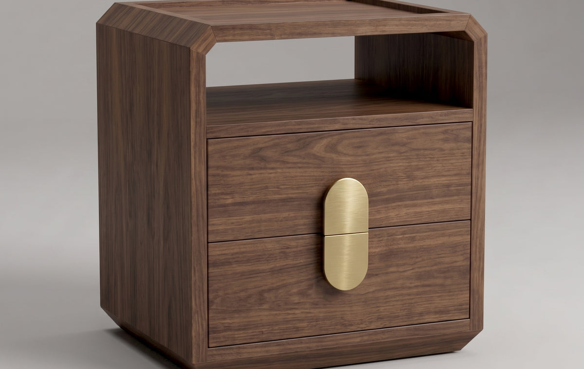 Seek & Ramble Bedsides Single Wickham 2 Drawer Bedside Walnut