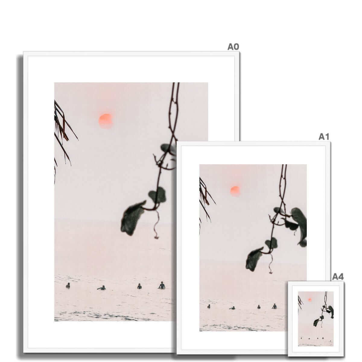 Seek & Ramble Framed Bali Surfers Canggu Sunset Framed Print