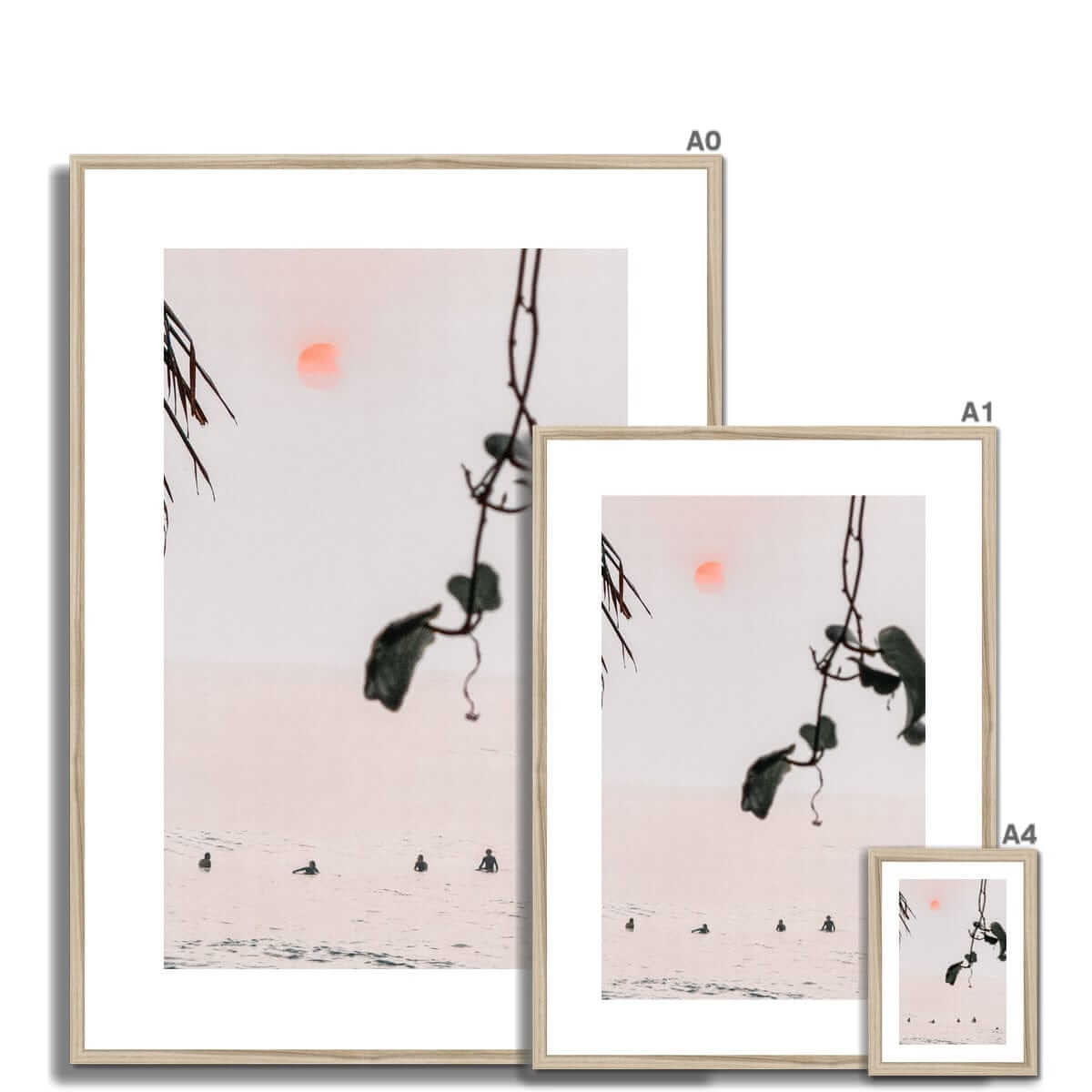 Seek & Ramble Framed Bali Surfers Canggu Sunset Framed Print