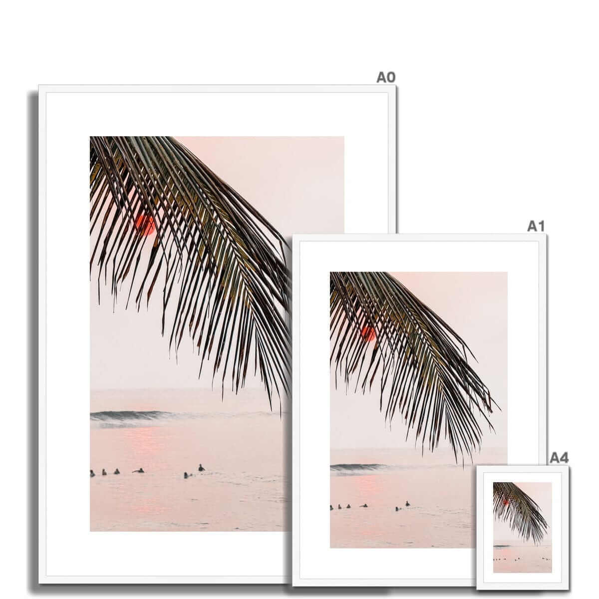 Seek & Ramble Framed Bali Surfers Sunset Framed Print