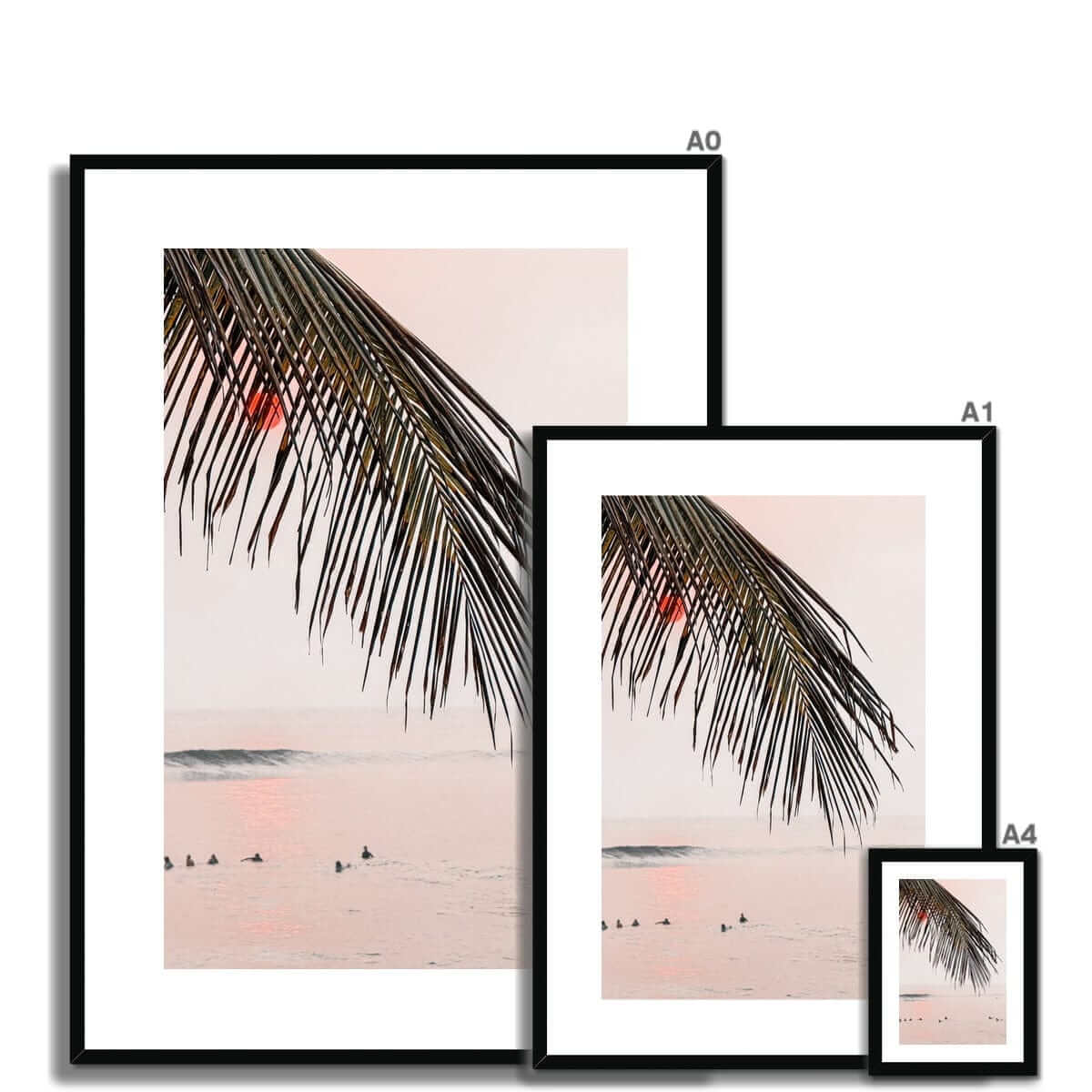 Seek & Ramble Framed Bali Surfers Sunset Framed Print