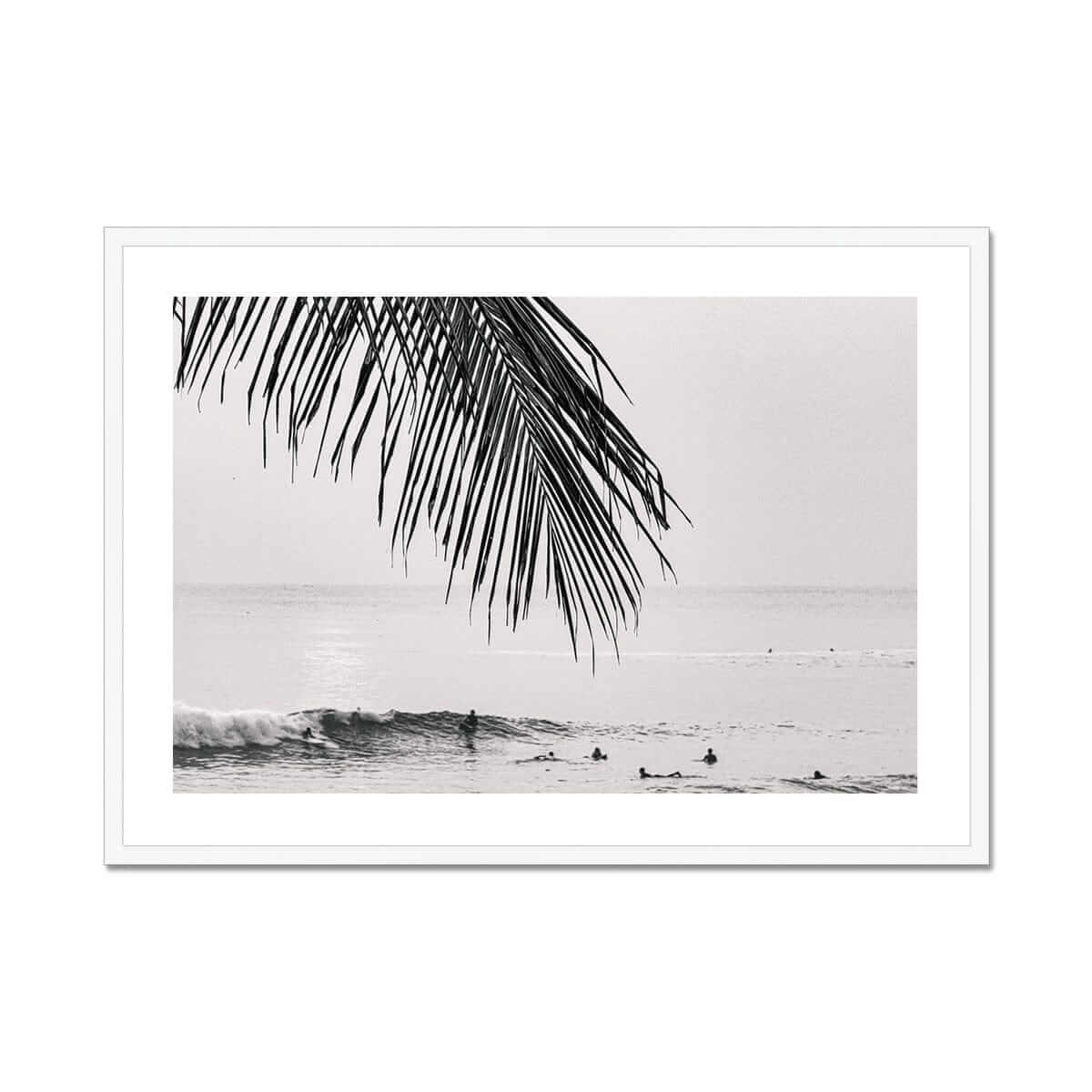 Seek & Ramble Framed Print A4 Landscape / White Frame Black and White Bali Canggu Surfers Paradise Framed Print