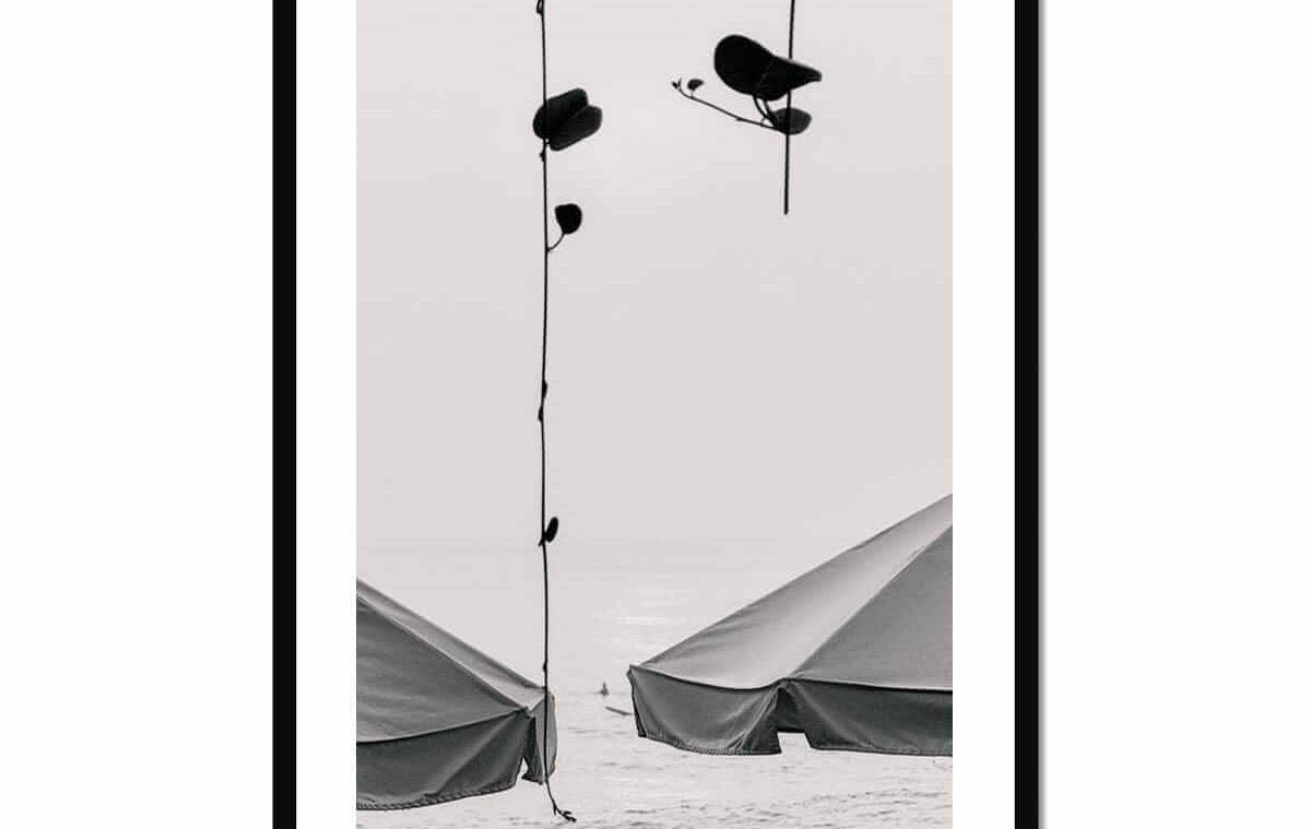 Seek & Ramble Framed A4 Portrait / Black Frame Black and White Bali Coast Framed Print