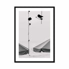 Seek & Ramble Framed A4 Portrait / Black Frame Black and White Bali Coast  Framed Print