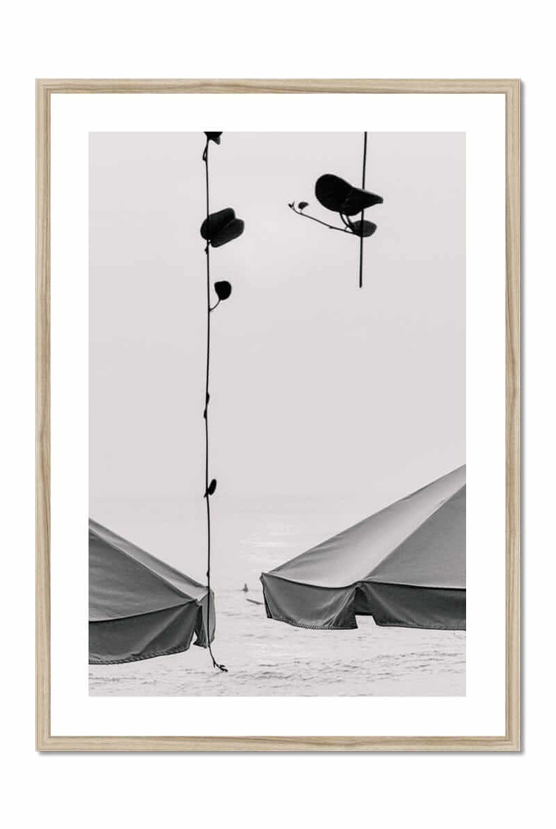Seek & Ramble Framed A4 Portrait / Natural Frame Black and White Bali Coast Framed Print