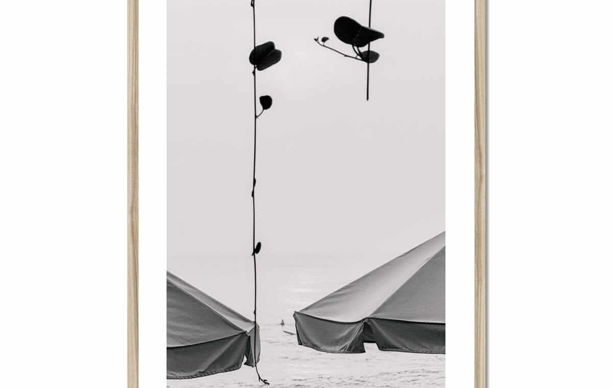 Seek & Ramble Framed A4 Portrait / Natural Frame Black and White Bali Coast Framed Print