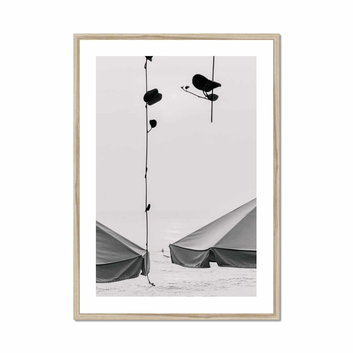 Seek & Ramble Framed A4 Portrait / Natural Frame Black and White Bali Coast  Framed Print