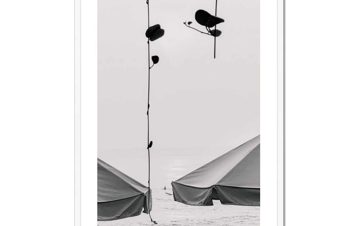 Seek & Ramble Framed A4 Portrait / White Frame Black and White Bali Coast Framed Print