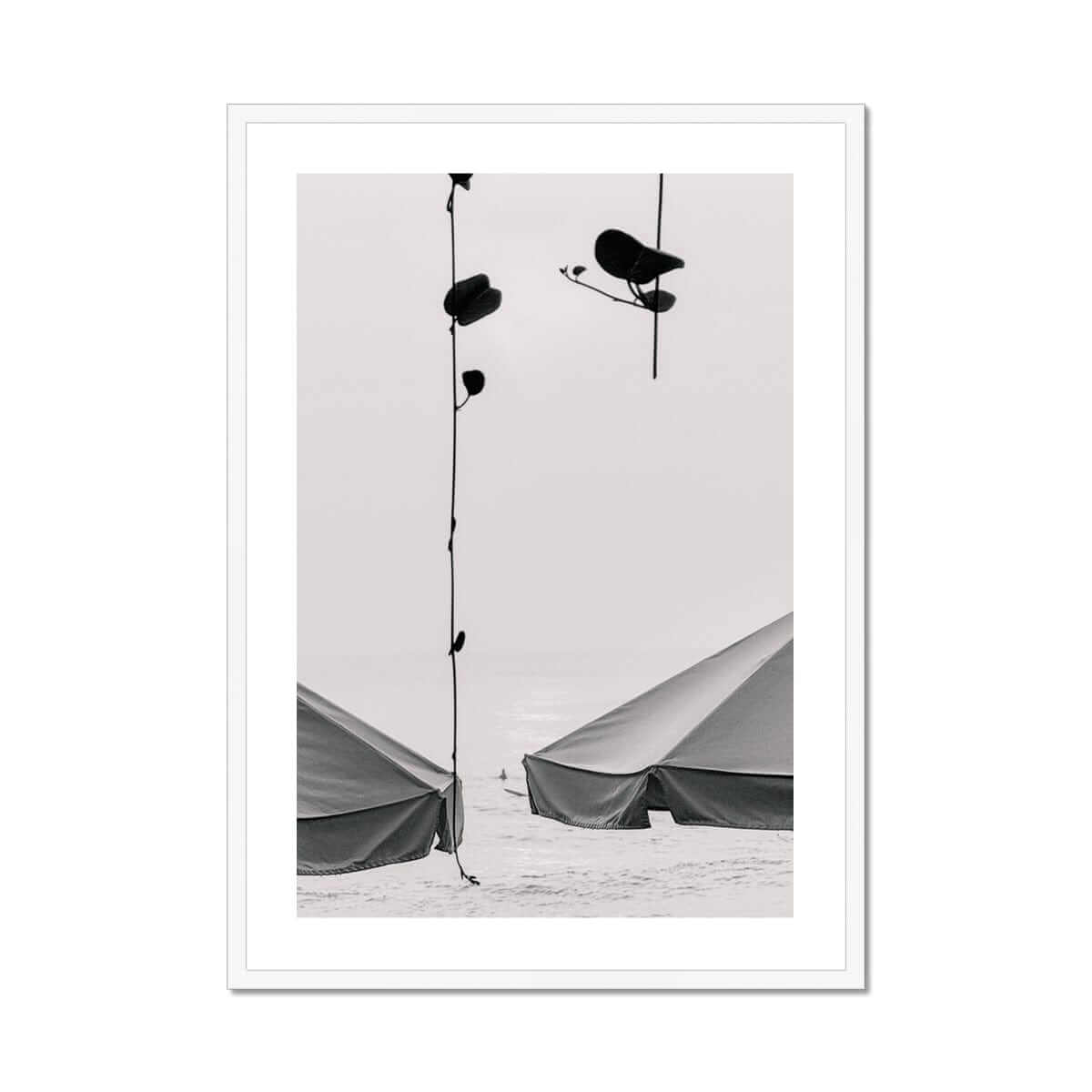 Seek & Ramble Framed A4 Portrait / White Frame Black and White Bali Coast  Framed Print