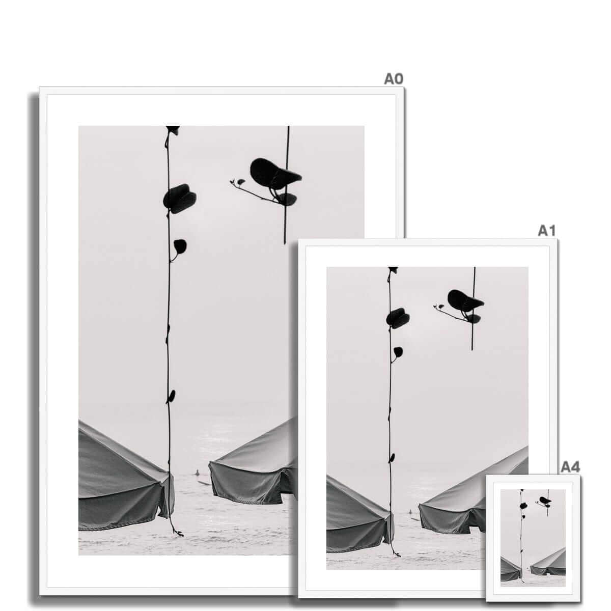 Seek & Ramble Framed Black and White Bali Coast Framed Print