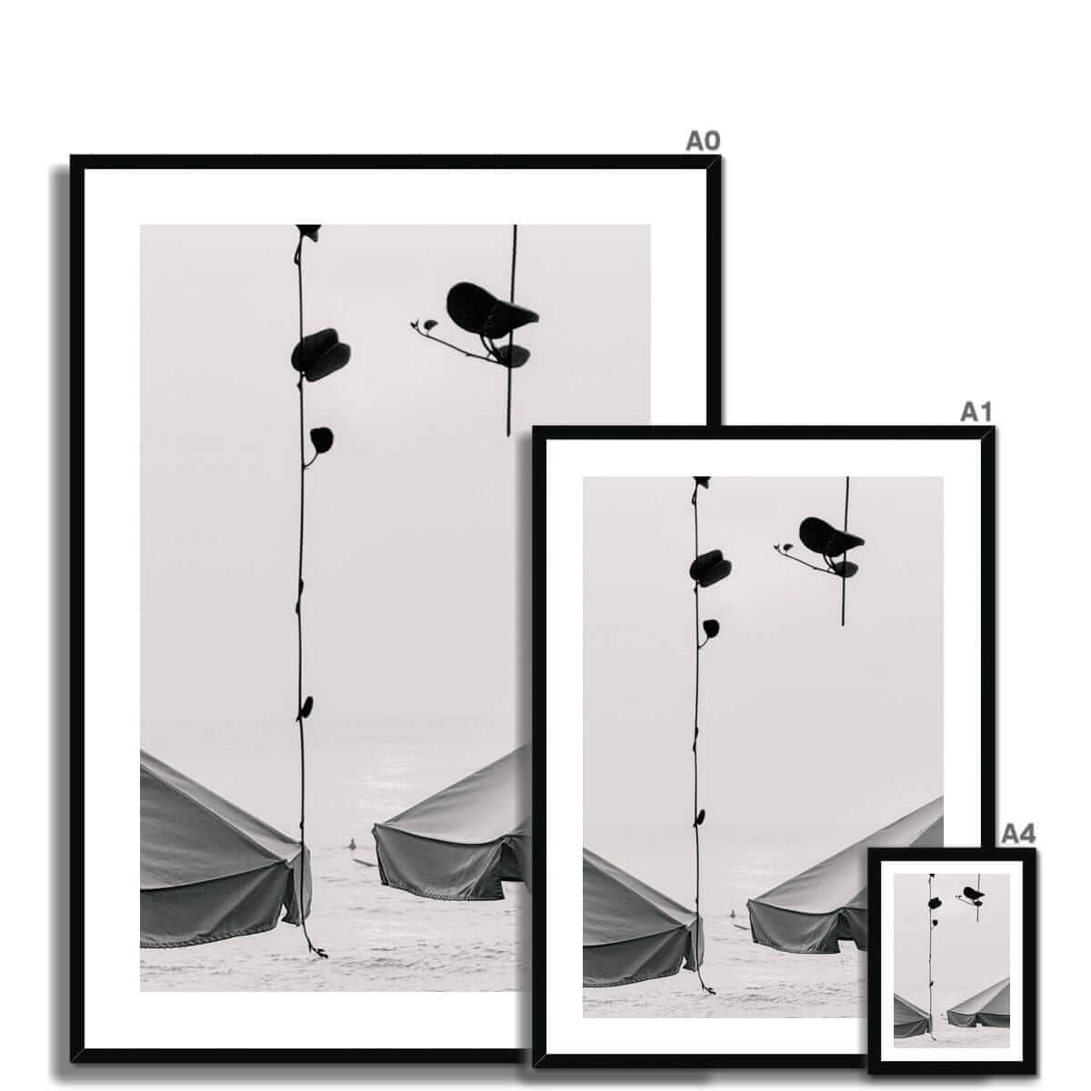 Seek & Ramble Framed Black and White Bali Coast Framed Print