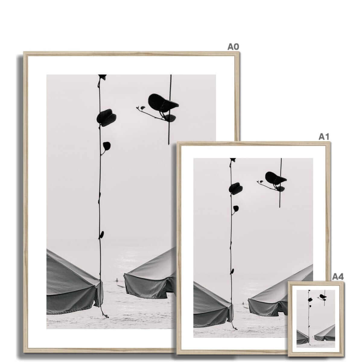 Seek & Ramble Framed Black and White Bali Coast Framed Print