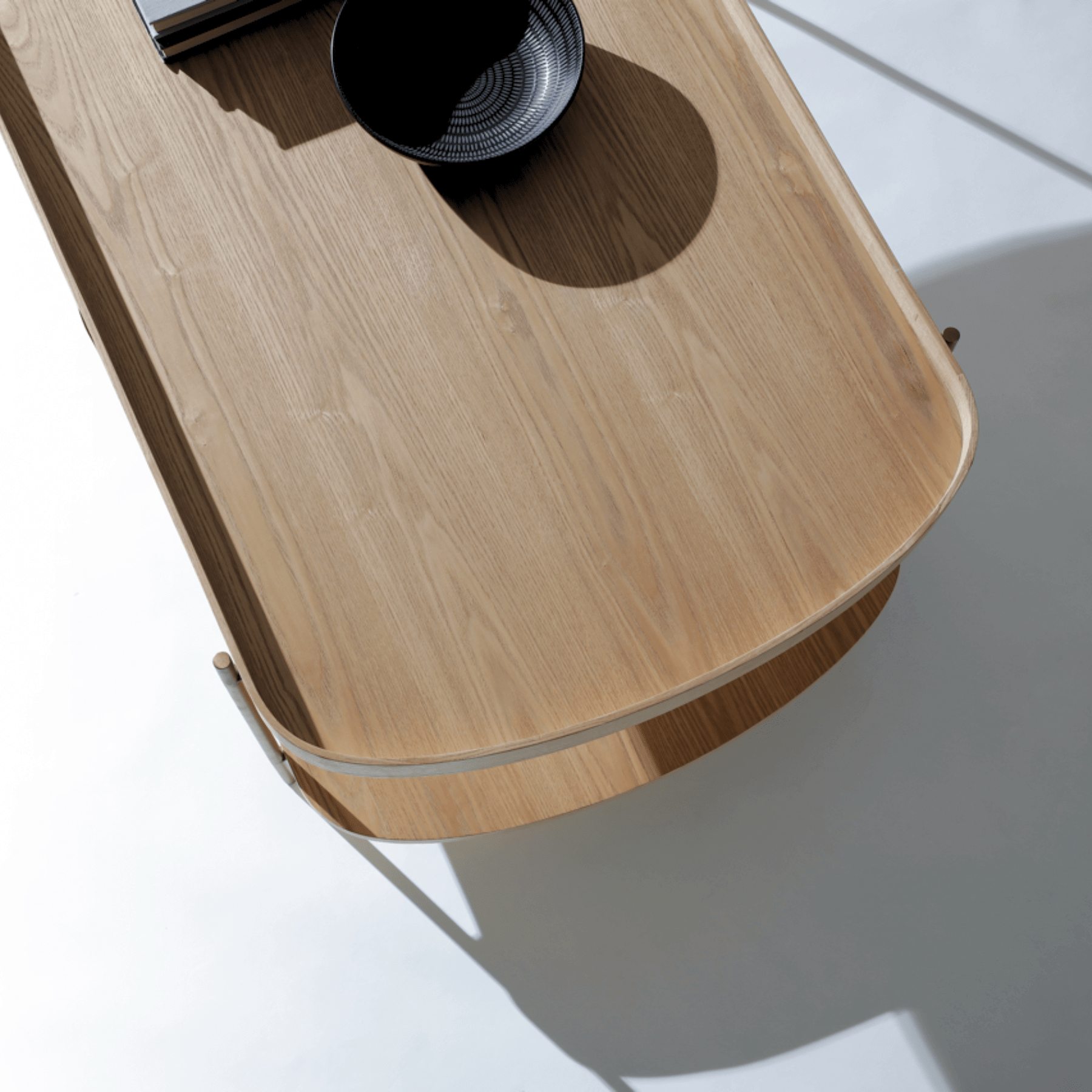 Seek & Ramble Coffee Tables Cleo 120cm Rectangle Coffee Table Natural Ash With Storage Shelf