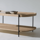 Seek & Ramble Coffee Tables Cleo 120cm Rectangle Coffee Table Natural Ash With Storage Shelf