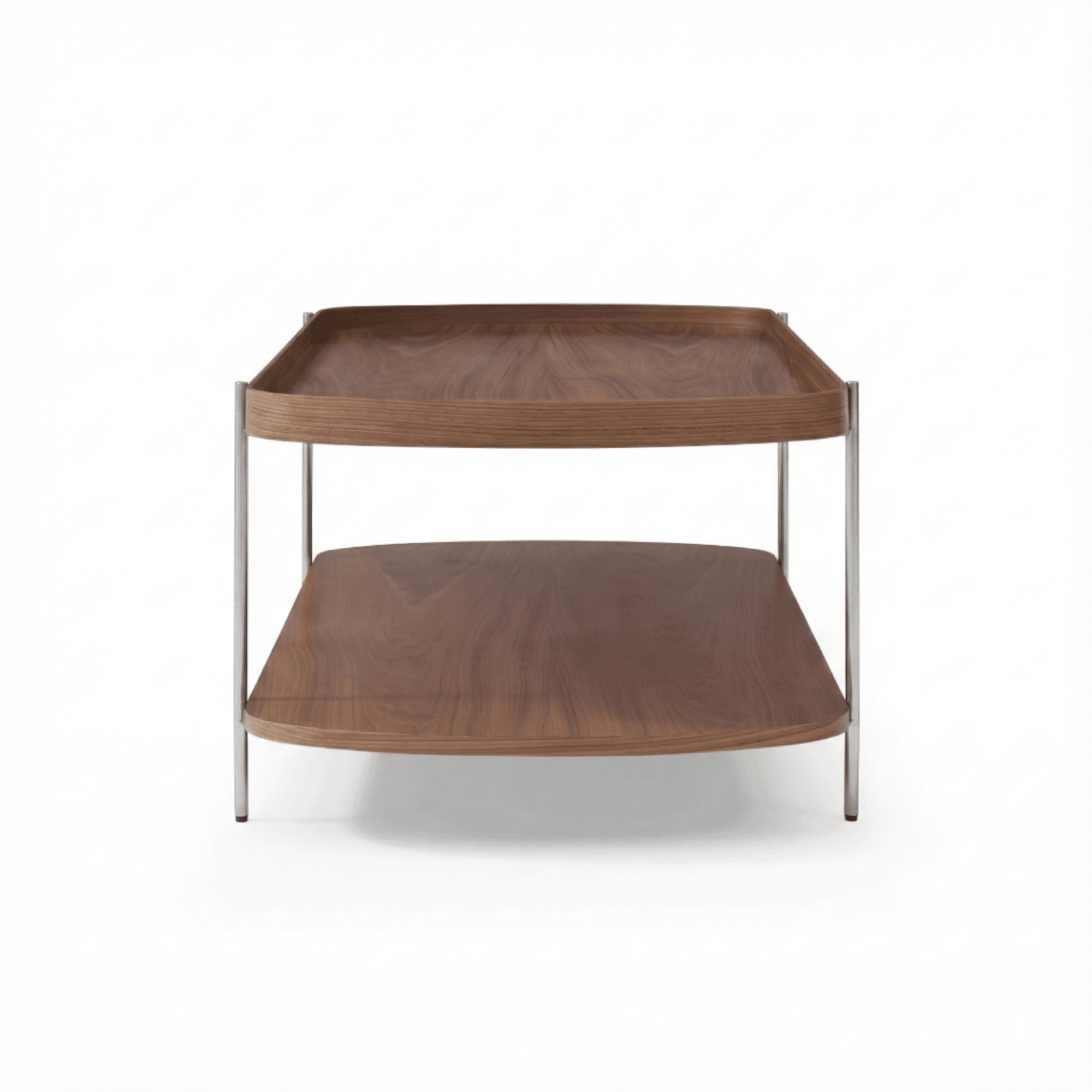 Seek & Ramble Coffee Tables Cleo 120cm Rectangle Coffee Table Walnut With Storage Shelf