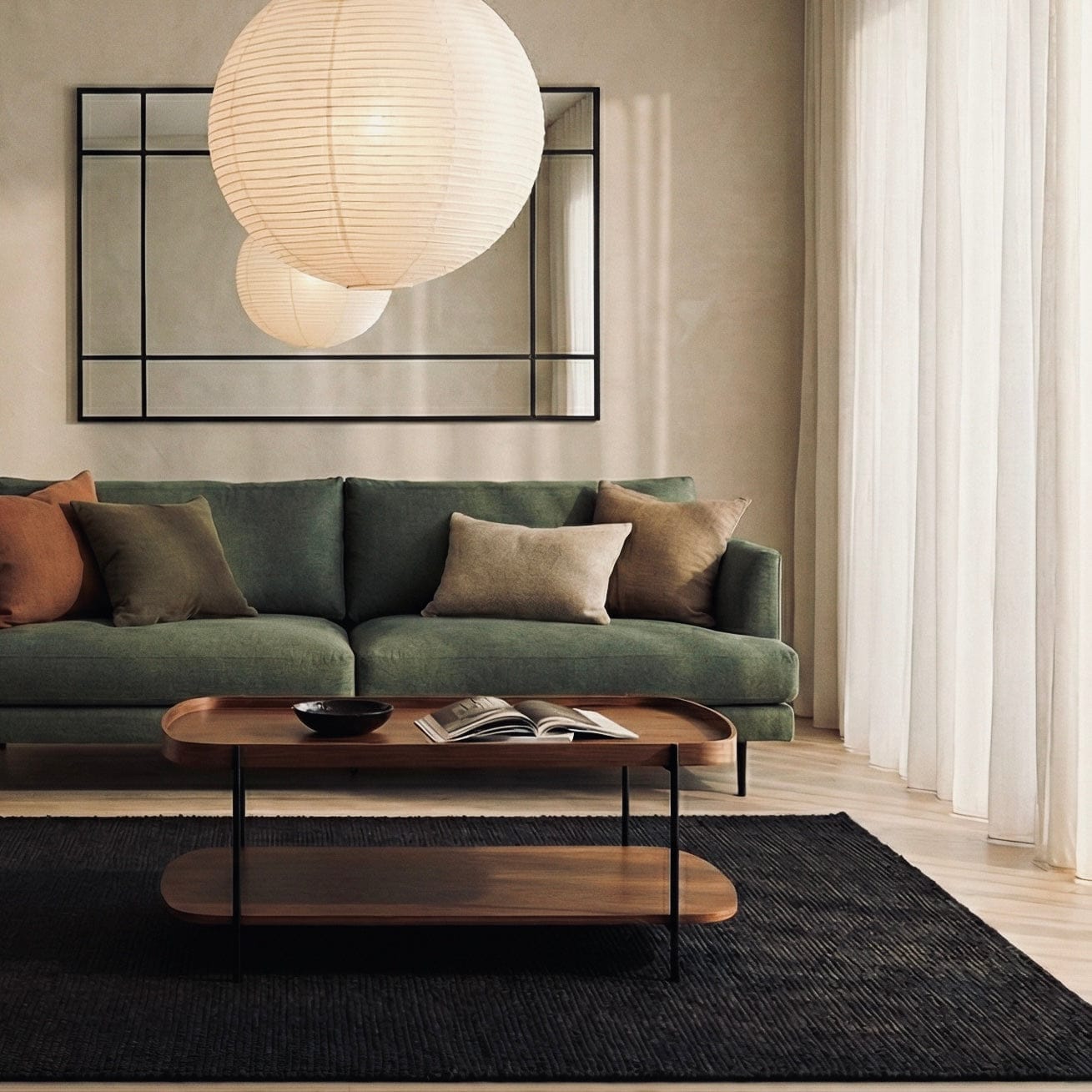 Seek & Ramble Coffee Tables Cleo 120cm Rectangle Coffee Table Walnut With Storage Shelf