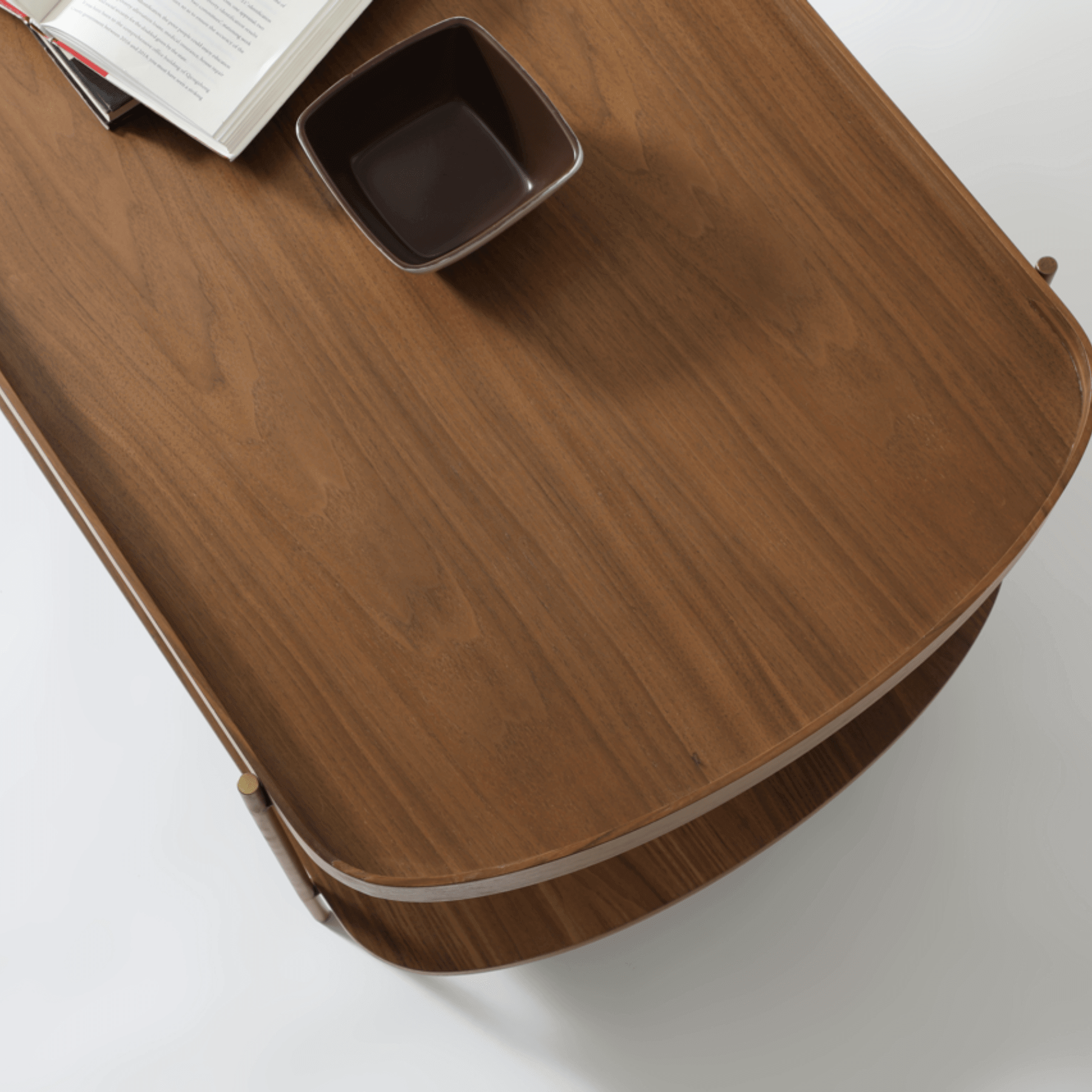 Seek & Ramble Coffee Tables Cleo 120cm Rectangle Coffee Table Walnut With Storage Shelf Gold or Black Leg