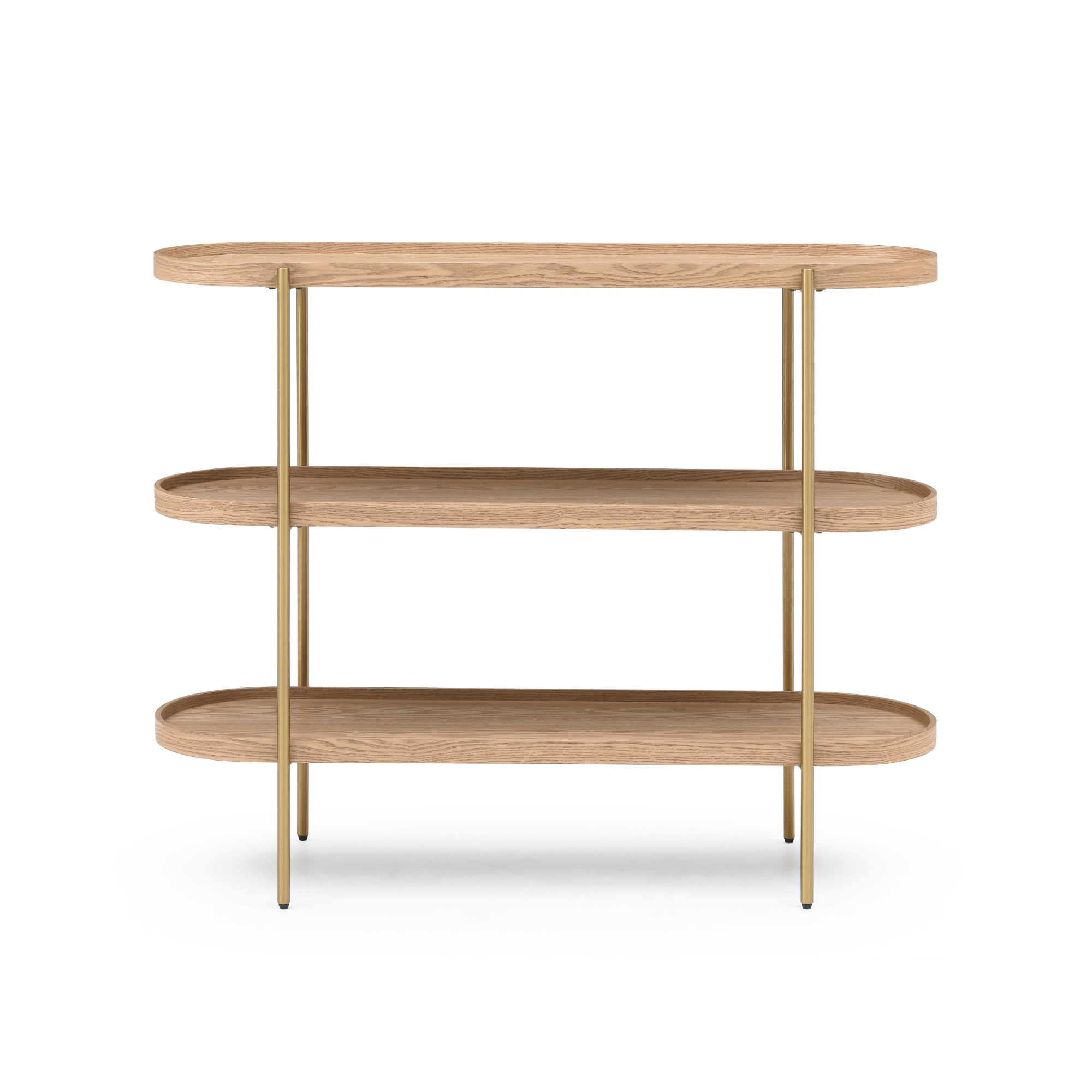 Seek & Ramble Shelving Cleo 3 Tier Shelf 120cm x 80cm Bookcase/Console Ash Black Frame