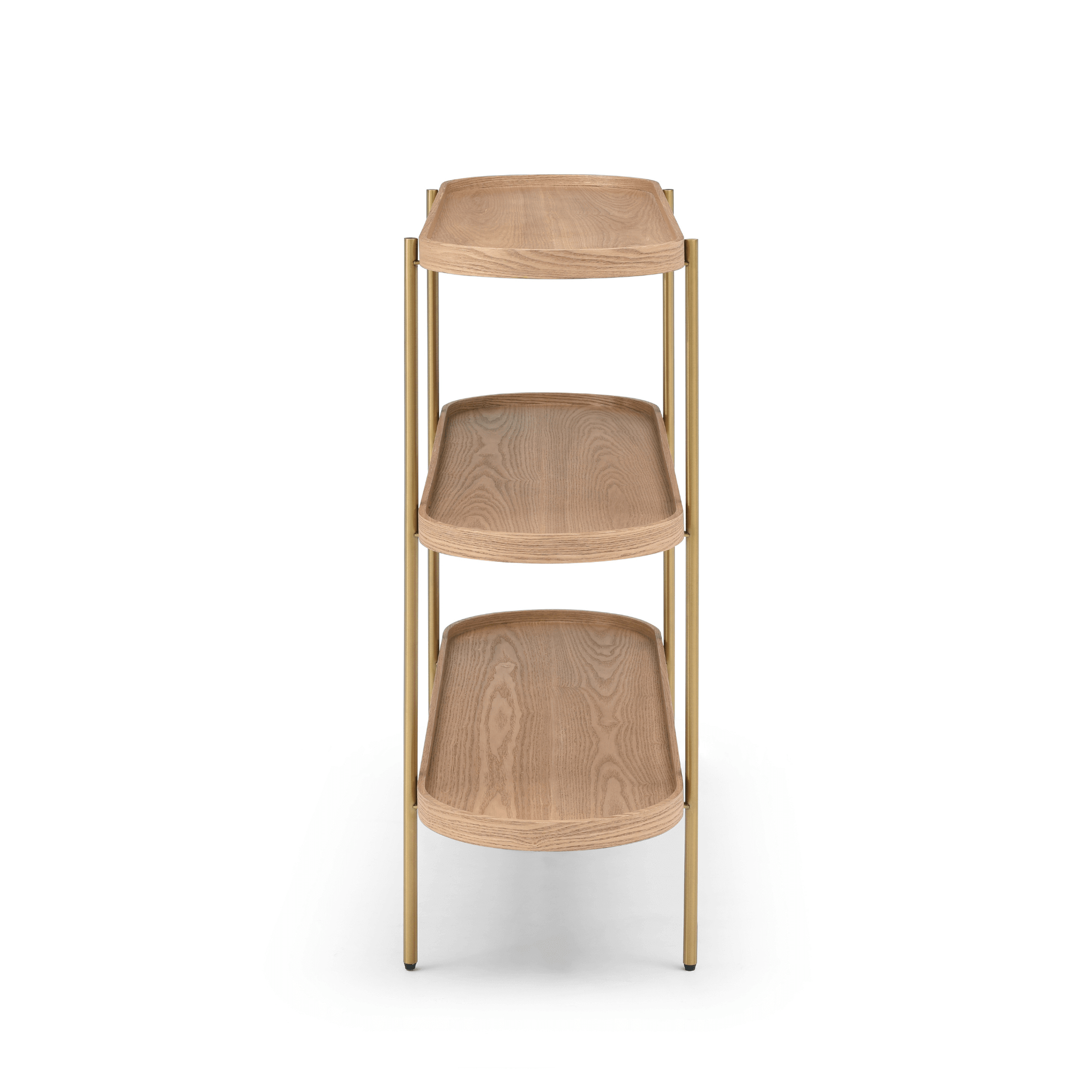 Seek & Ramble Shelving Cleo 3 Tier Shelf 120cm x 80cm Bookcase/Console Ash Black Frame