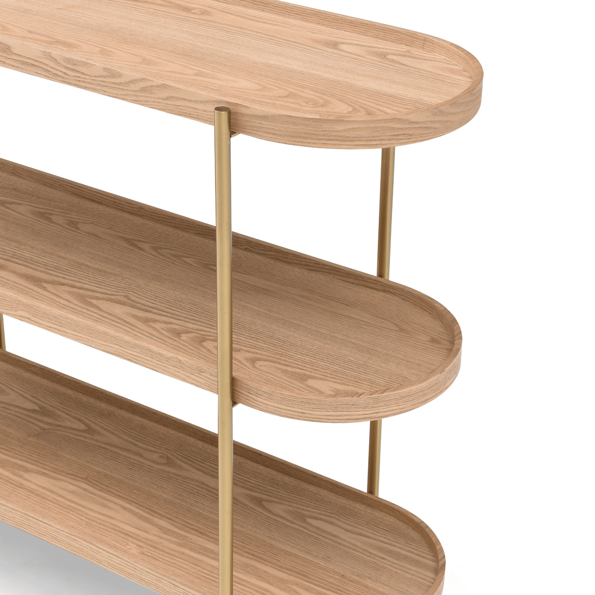 Seek & Ramble Shelving Cleo 3 Tier Shelf 120cm x 80cm Bookcase/Console Ash Black Frame