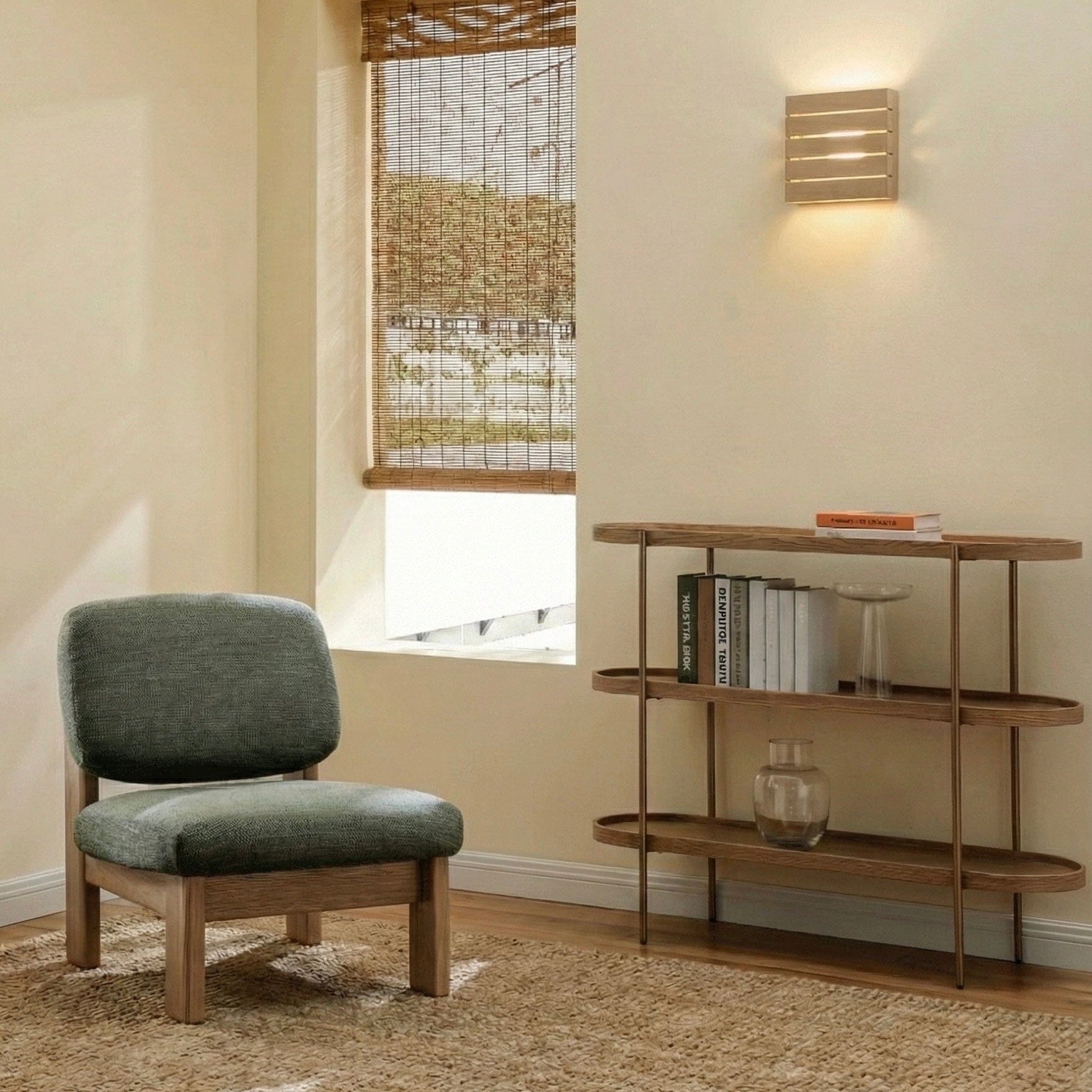 Seek & Ramble Shelving Cleo 3 Tier Shelf 120cm x 80cm Bookcase/Console Ash Gold Frame