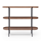 Seek & Ramble Shelving Black Frame Cleo 3 Tier Shelf 120cm x 80cm Bookcase/Console Walnut Gold Frame