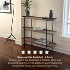 Seek & Ramble Shelving Cleo 3 Tier Shelf 120cm x 80cm Bookcase/Console Walnut Gold or Black Frame