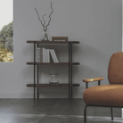 Seek & Ramble Shelving Cleo 3 Tier Shelf 90cm x 80cm Bookcase/Console Walnut Gold or Black Frame
