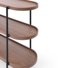 Seek & Ramble Shelving Cleo 3 Tier Shelf 90cm x 80cm Bookcase/Console Walnut Gold or Black Frame