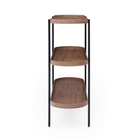 Seek & Ramble Shelving Cleo 3 Tier Shelf 90cm x 80cm Bookcase/Console Walnut Gold or Black Frame