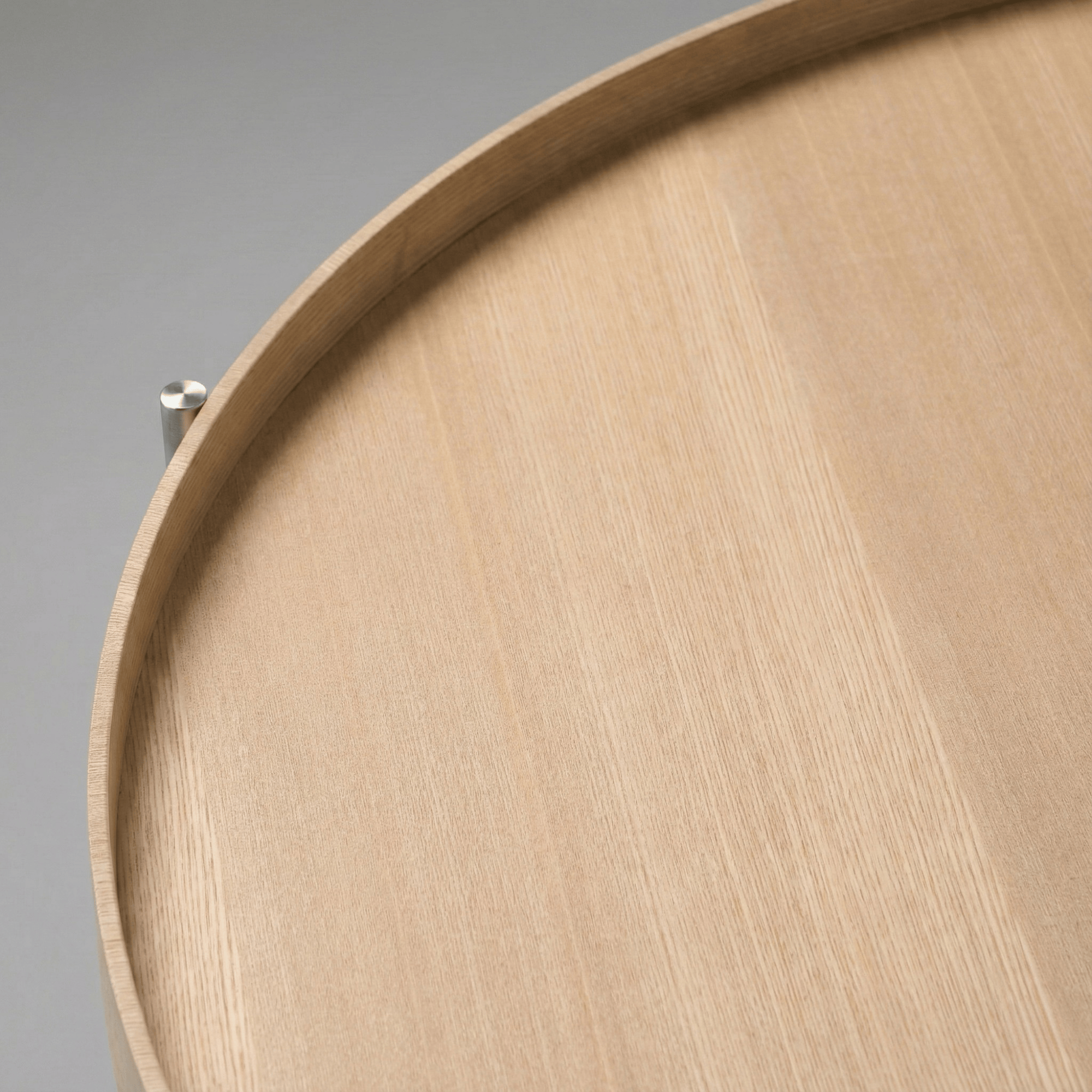 Seek & Ramble Coffee Tables Cleo 90cm Round Coffee Table Natural Ash & Brushed Stainless Steel Legs