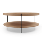 Seek & Ramble Bundles Cleo Set of 2 Round Coffee Table 90cm & Side Table Ash With Storage Shelf Bundle