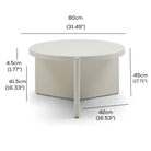 Delos Set 2 Round Coffee & Side Table Stone Look White BundleCoffee TablesSeek & Ramble